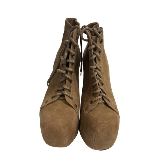 Jeffrey Campbell Womens Size 5M Brown Suede Lace-Up Platform Ankle Boots Heels - Picture 1 of 7